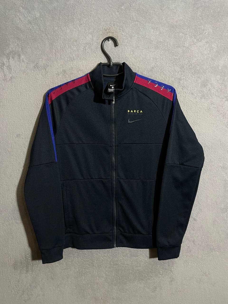 Barcelona Training Football Soccer Jacket With Striped Blue Nike Young Size XL