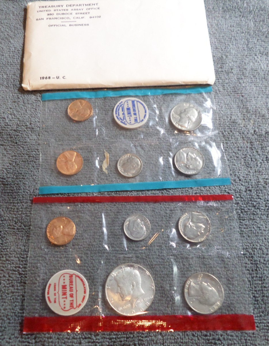 1968 United States Mint Uncirculated Set Total 10 Coins