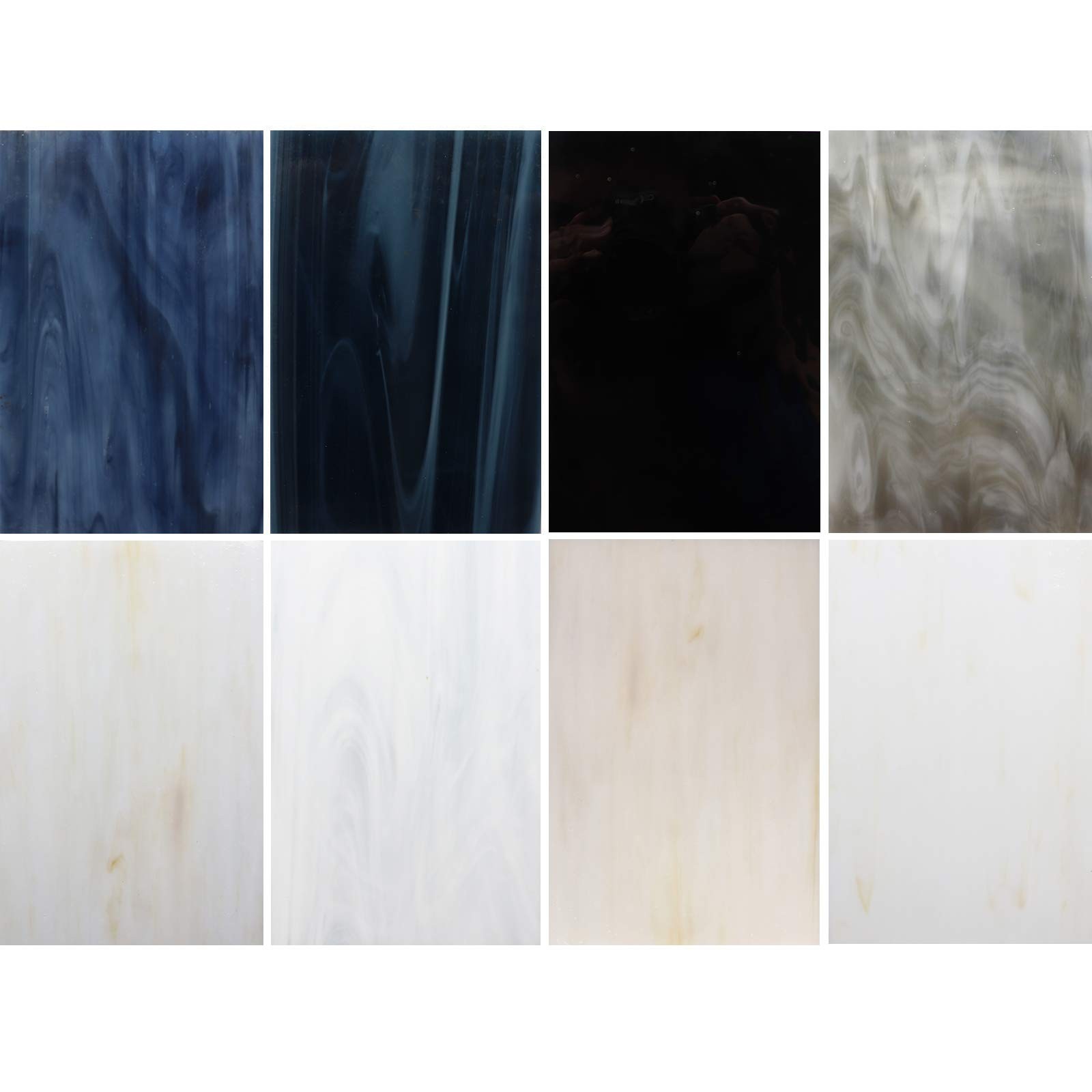 LITMIND 8 Sheets Stained Glass Variety Pack, 4 x 6 inch Mosaic Glass Tiles fo...