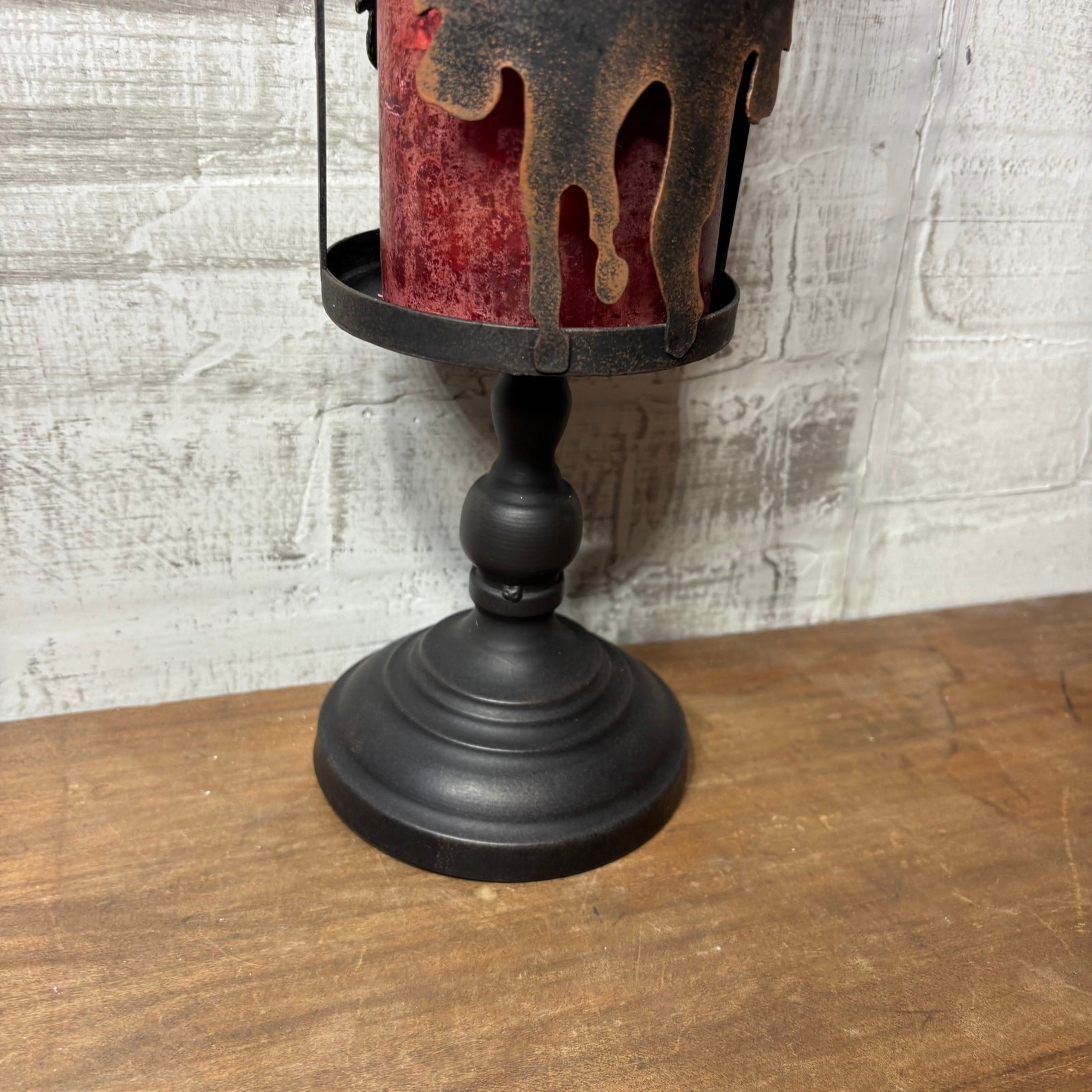Rustic Cowboy Silhouette Metal Candle Holder