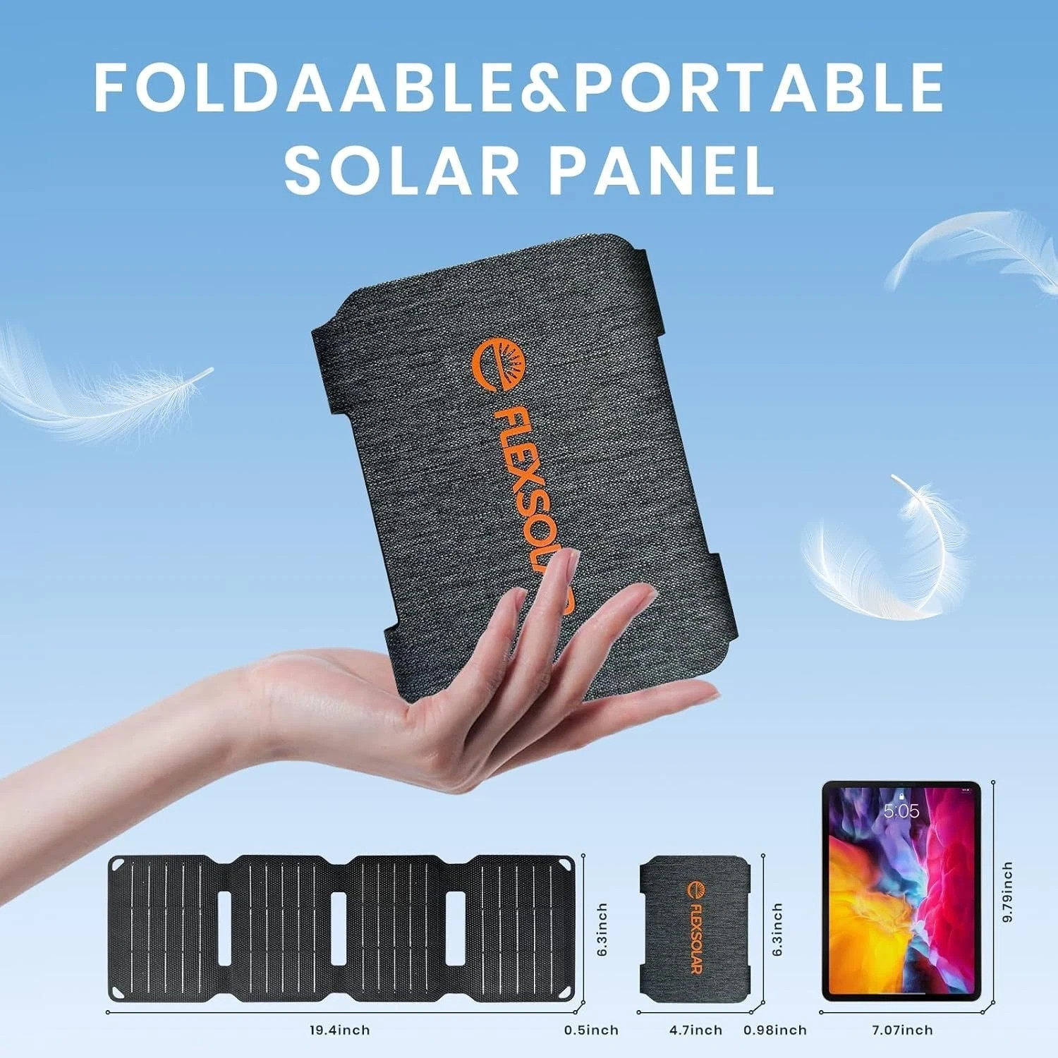 Flexsolar 10W Foldable Mini Solar Panel Charger For All Phones Iphone. Samsung