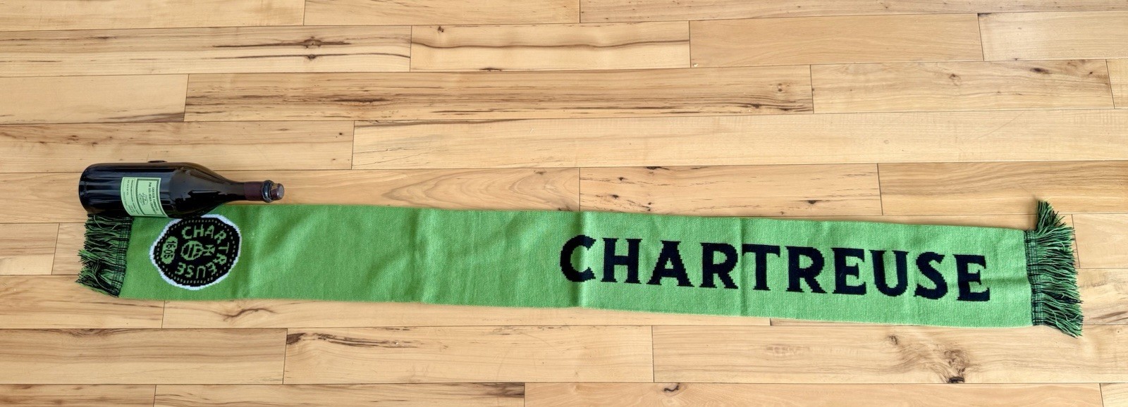 Brand new Chartreuse liqueur soccer scarf