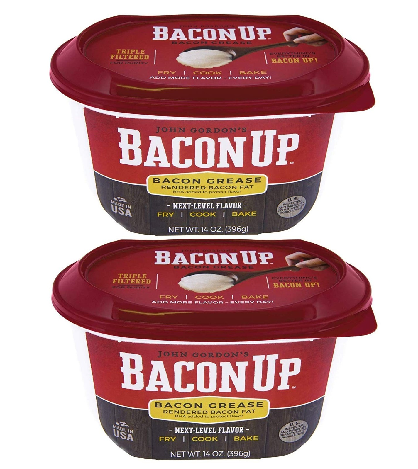 Bacon UpⓇ Grease for Cooking - 14 Ounce Tub Cooking, Frying 2 Pack