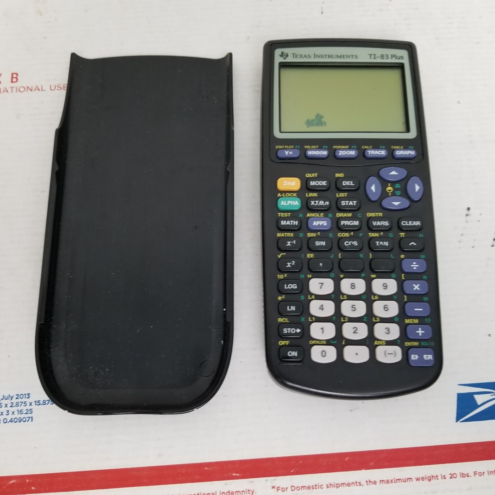 Texas Instruments TI-83 Plus Graphing Calculator Black Cover Case Tested - READ