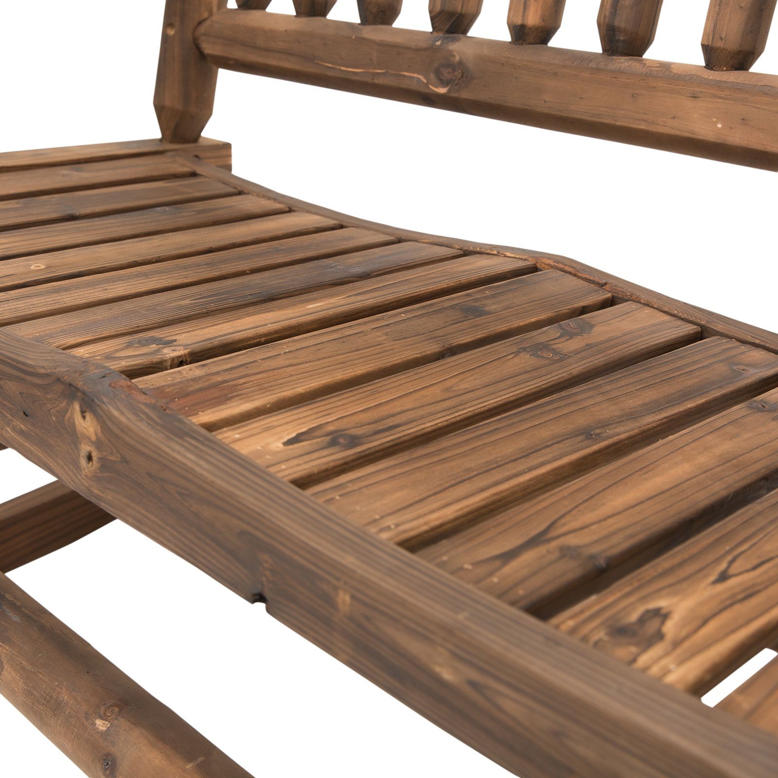 High-Capacity Wooden Rocking Bench, 44in Width 550lb Limit Design