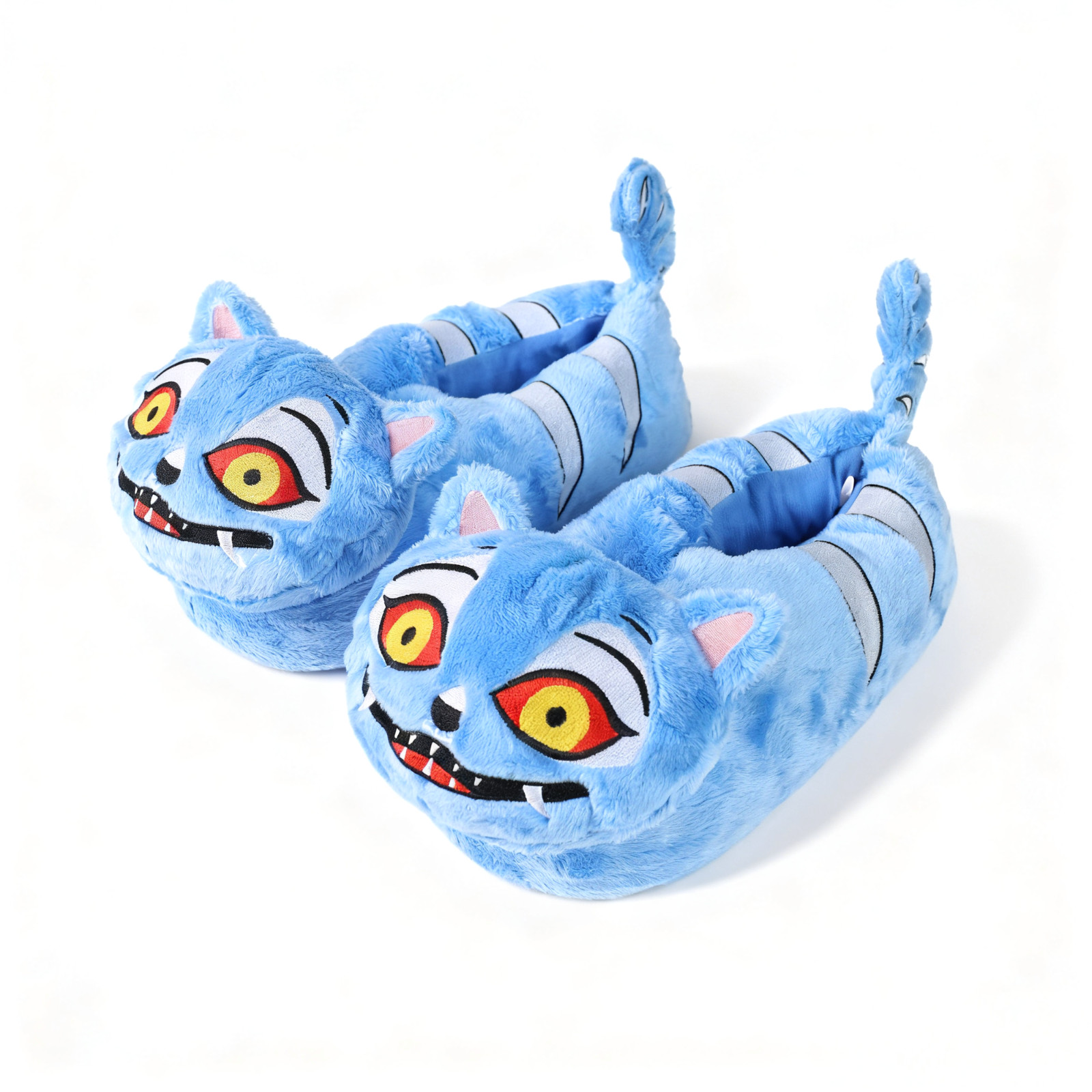 Derpy Blue Tiger Minhwa Plush Slippers (Youth and Adult Sizes)