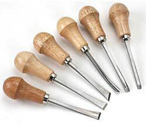 Excel 5.5'' Palm Style Deluxe Woodcarving Chisel Set (6pc) - Hobby and Model