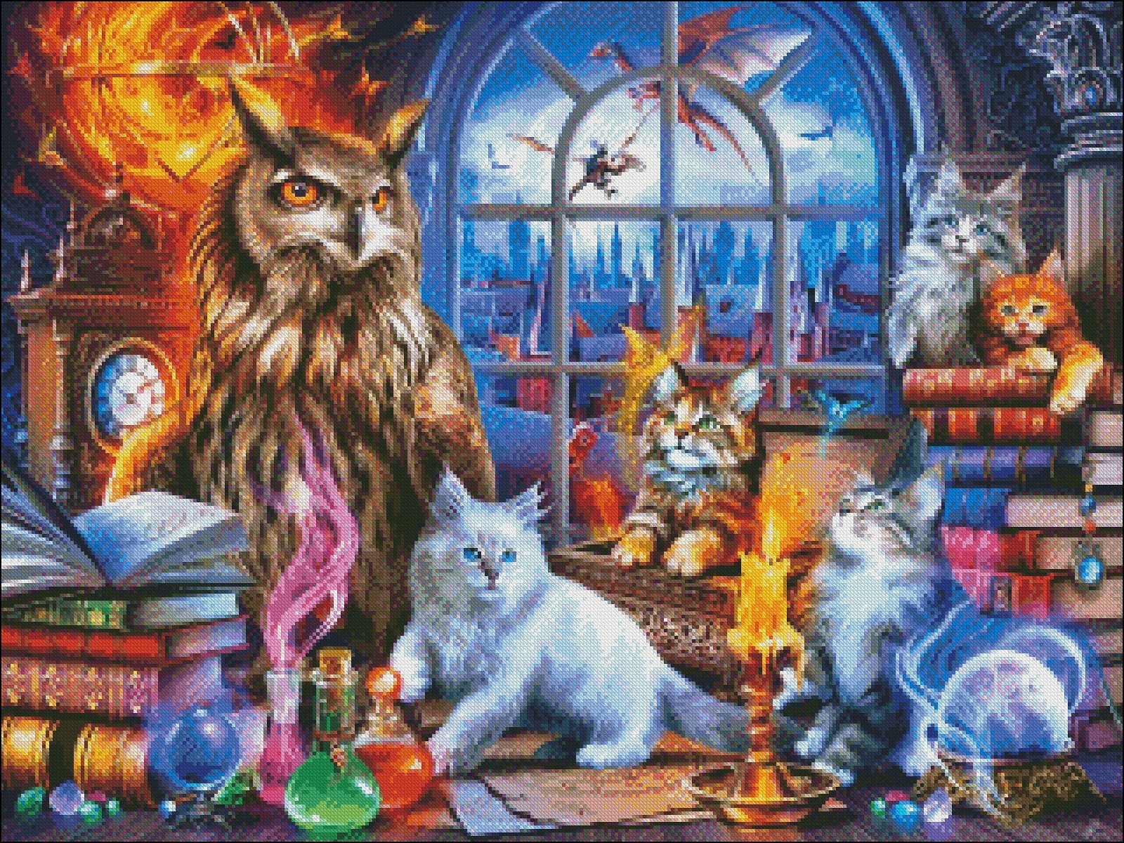 Caretakers of the Study - Chart Counted Cross Stitch Patterns Needlework DMC