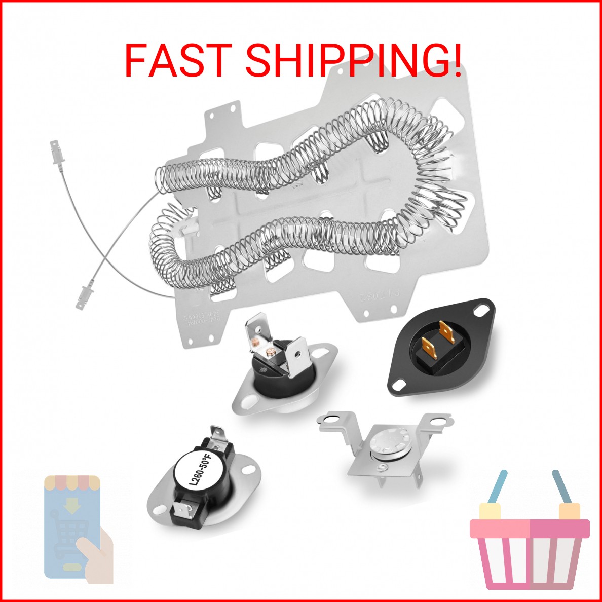 DVE50R5200W/A3 DVE50R5400V/A3 DV42H5000EW/A3 Dryer Heating Element for Samsung D