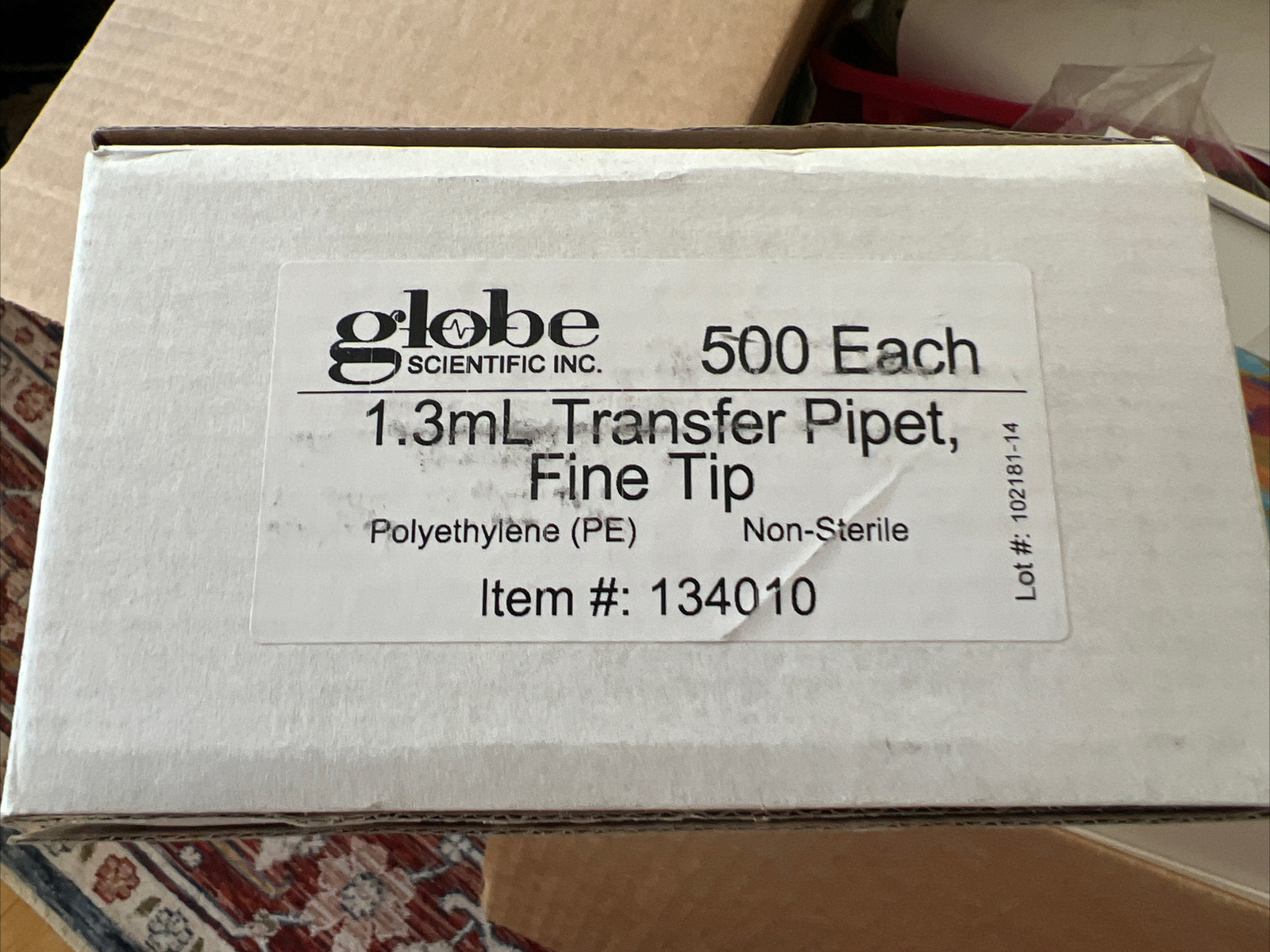 Globe Scientific 134010-500 LDPE Fine Tip Transfer Pipet, Non-Sterile, 51mm...
