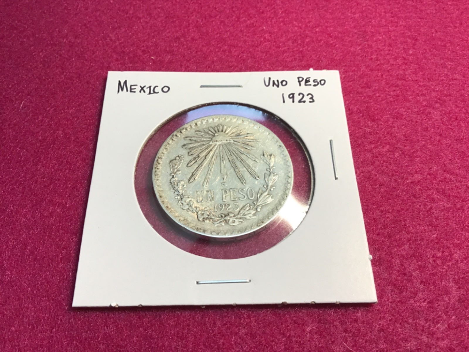 Nice circulated 1923 Mexico Uno Peso Early Date