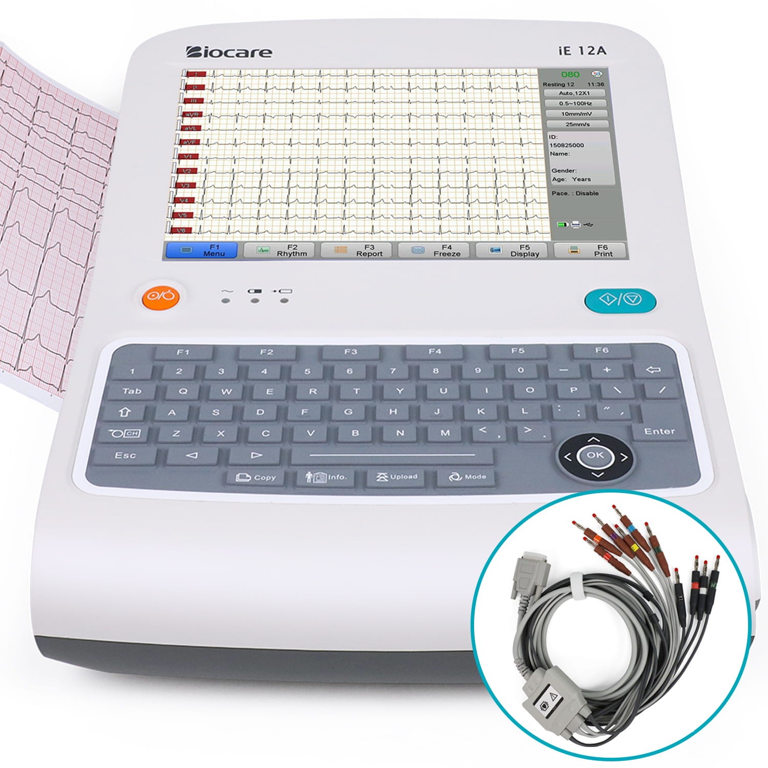 Biocare 12 Lead 12 Channel ECG Machine VCG Acquisition Support External Printer