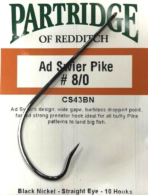 Partridge CS43 Ad Swier Absolute Predator 10 Hooks #4/0 | #6/0 | #8/0 Barbless