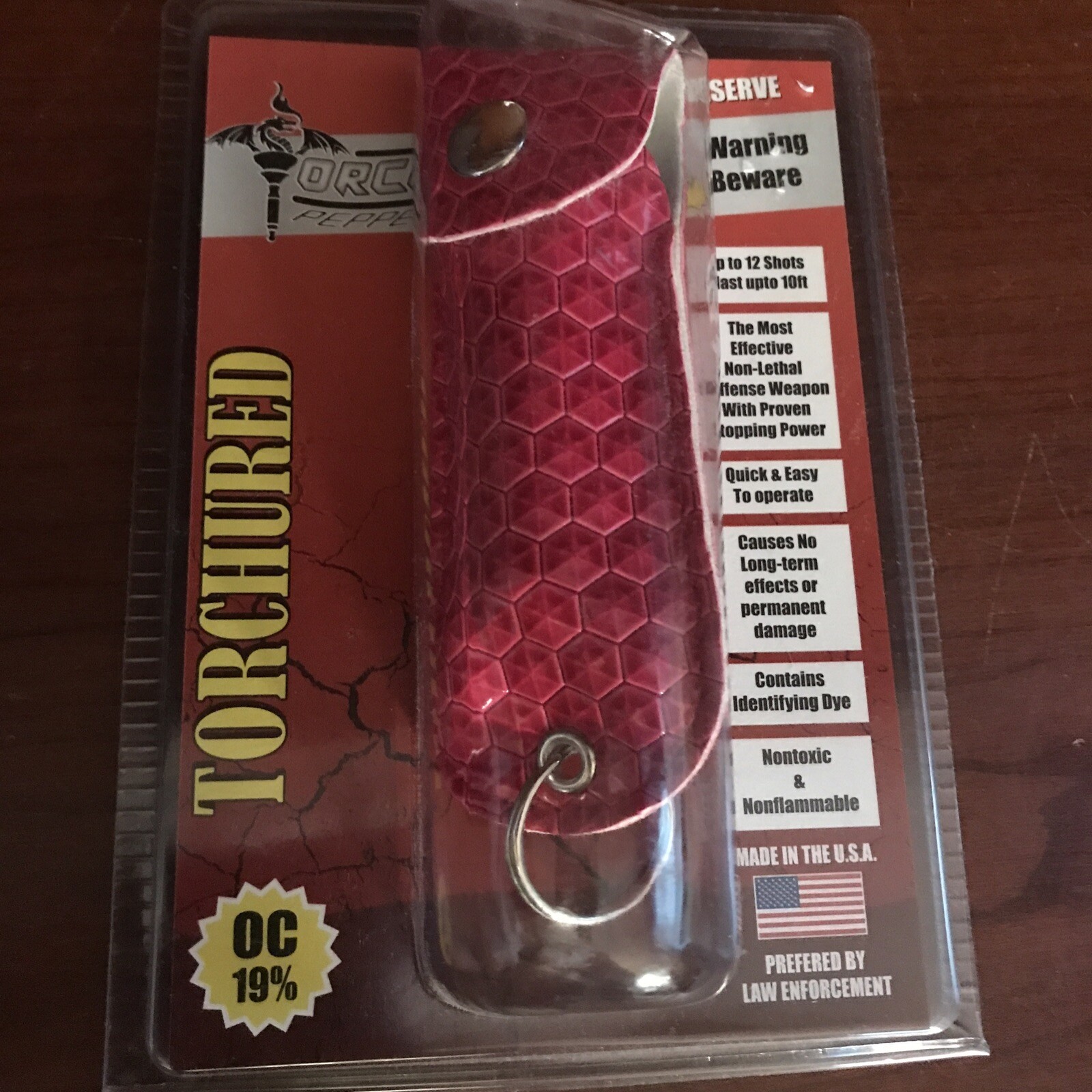Torchured Pepper Spray Maximum Strength with Pink Carrying Case and Keychain