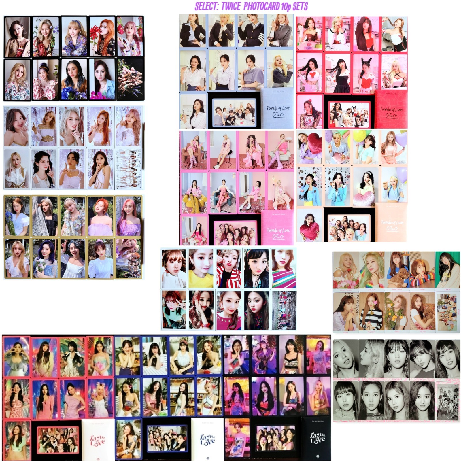 TWICE PHOTOCARD 10p SETS -TWICETAGRAM -FANCY -MORE &MORE -TASTE OF LOVE -FORMULA