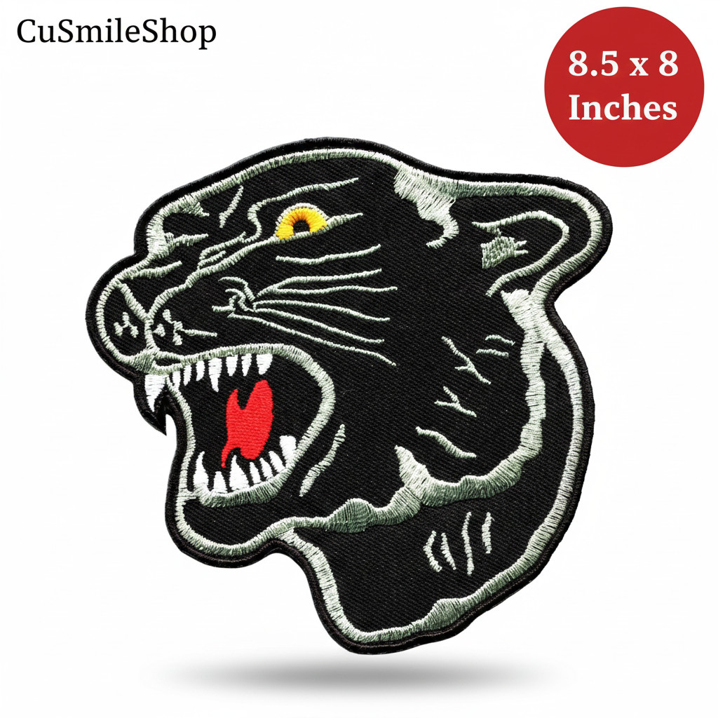 Black Panther Tiger Vintage Patch 8.5 x 8 Inch Large Back Embroidered Jacket