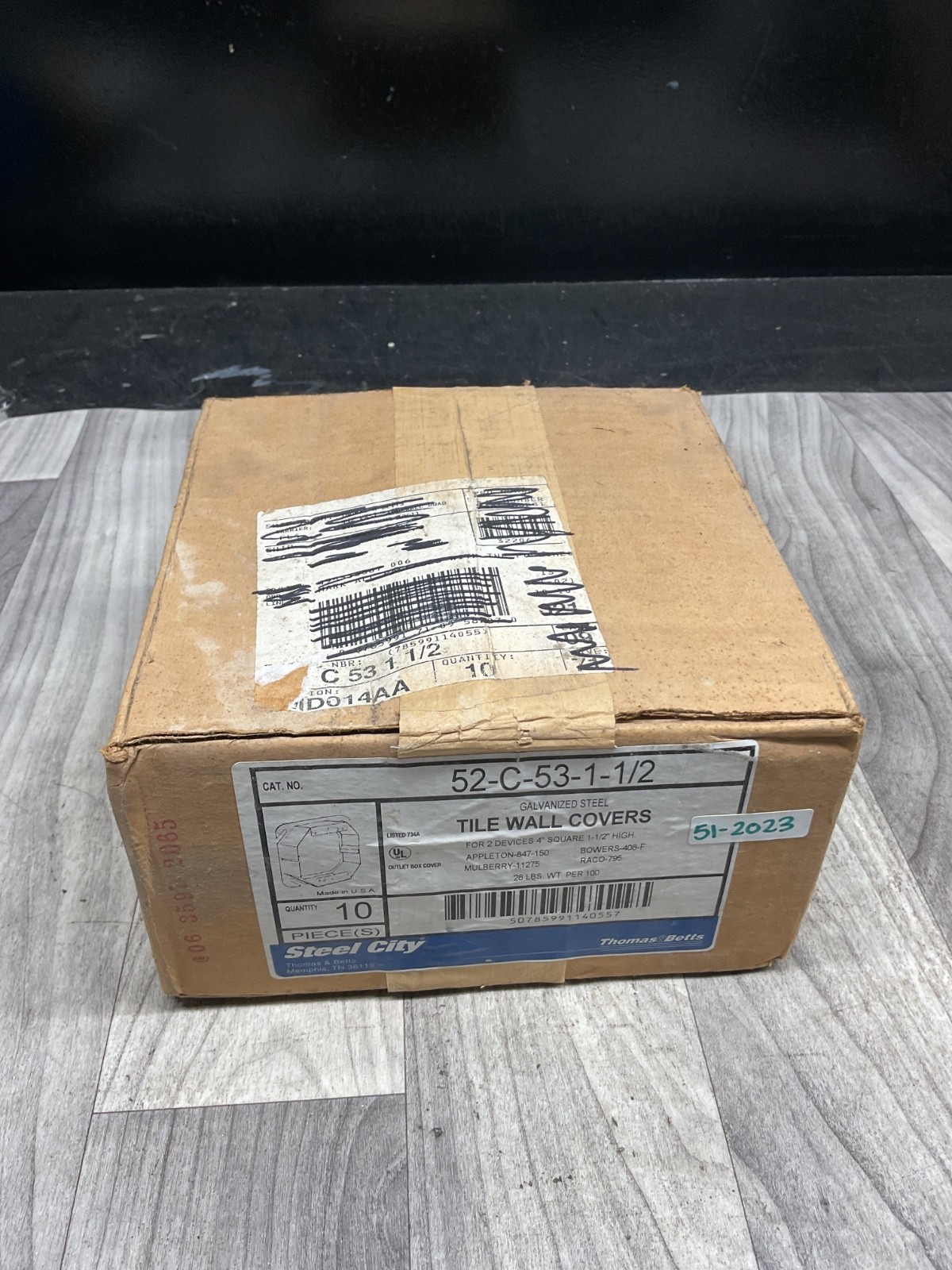 BOX OF 10 52C5311/2 STEEL-CITY STEEL OUTLET BOX COVER #4009B123PR3