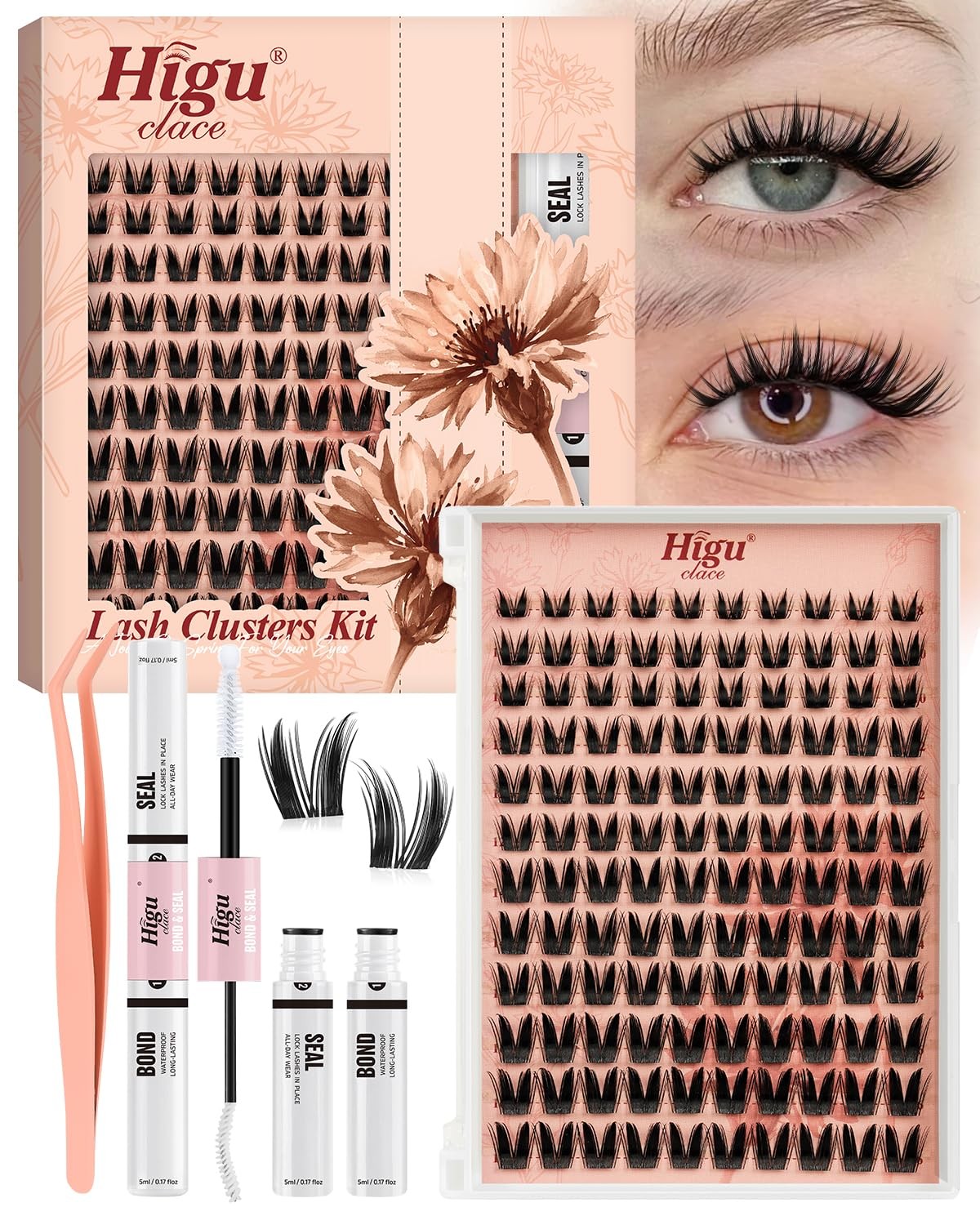 Bunny Lash Clusters Kit: Wispy, Invisible Band, DIY Eyelash Extensions