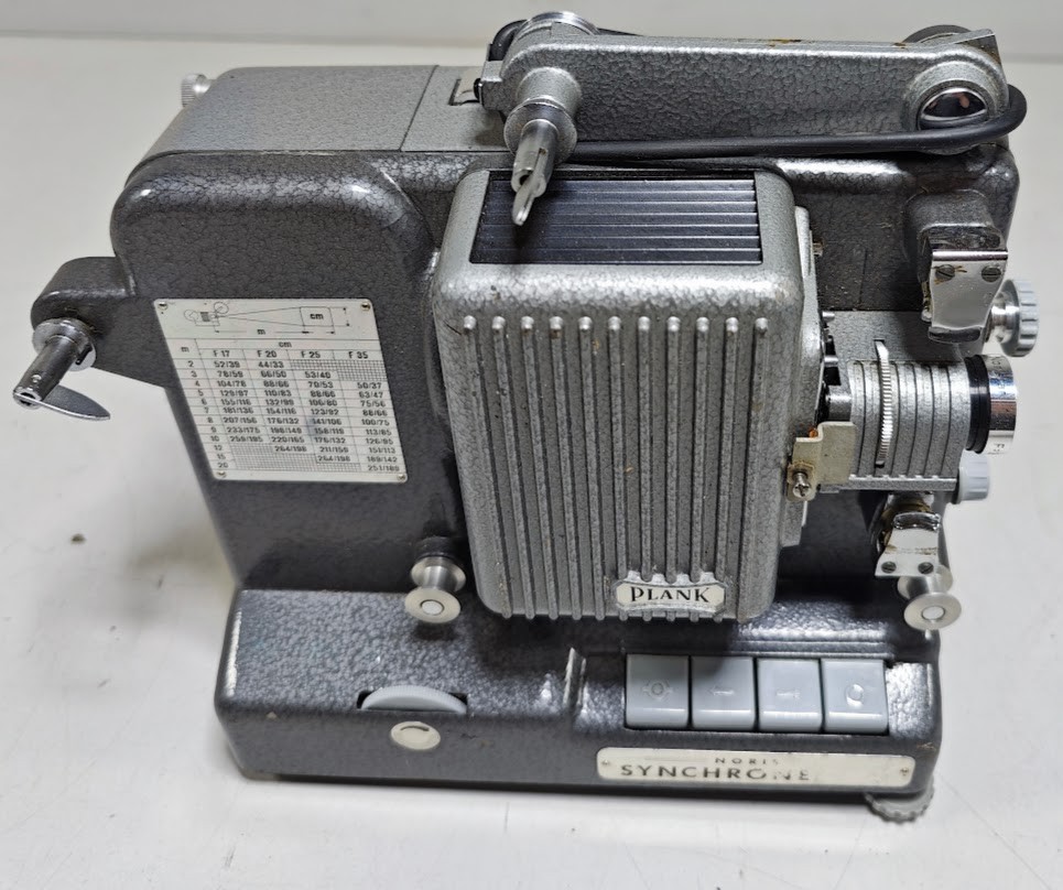 Vintage Plank Synchro 8mm Film Projector - Untested, Has Scratches and Marks
