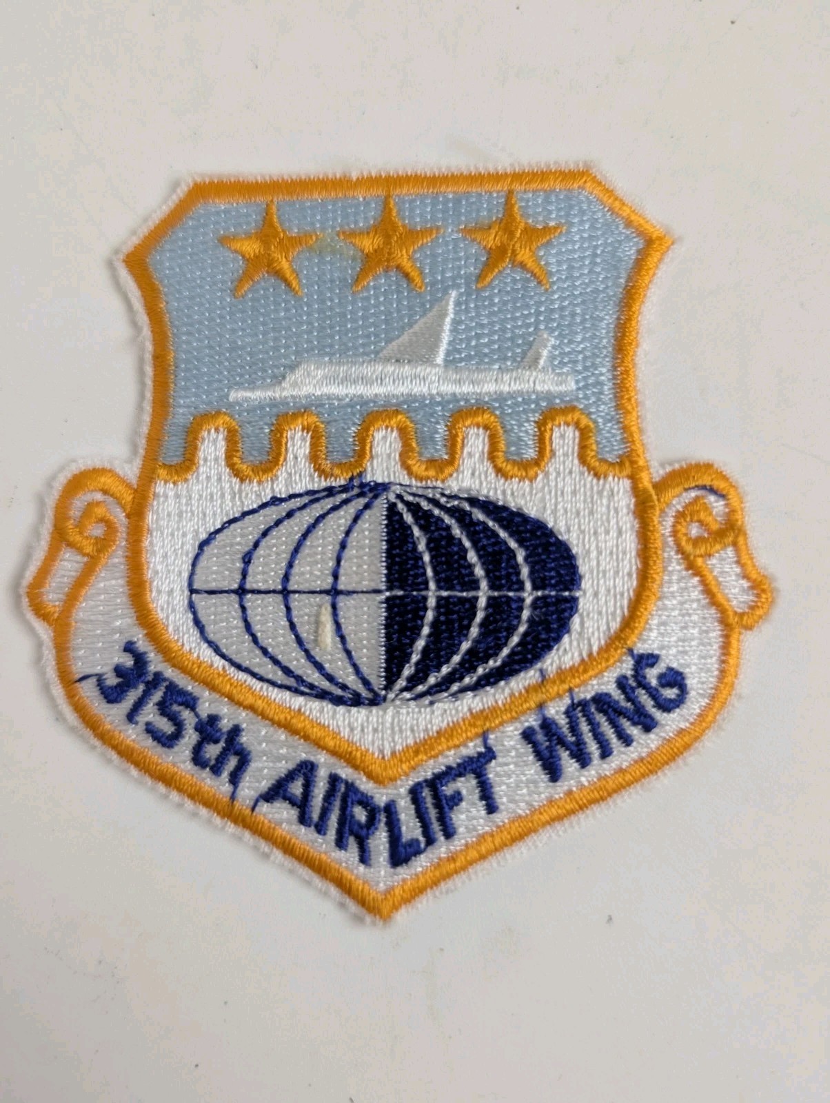 Vintage USAF Wing Airlift Force Military Transport Aircraft Embroidered Patch