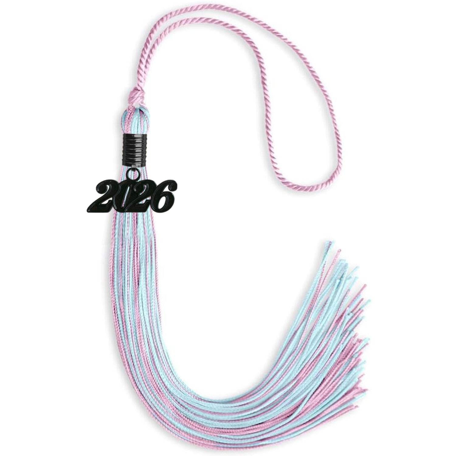 Endea Graduation Pink/Light Blue Mixed Color Tassel With Black Date Drop