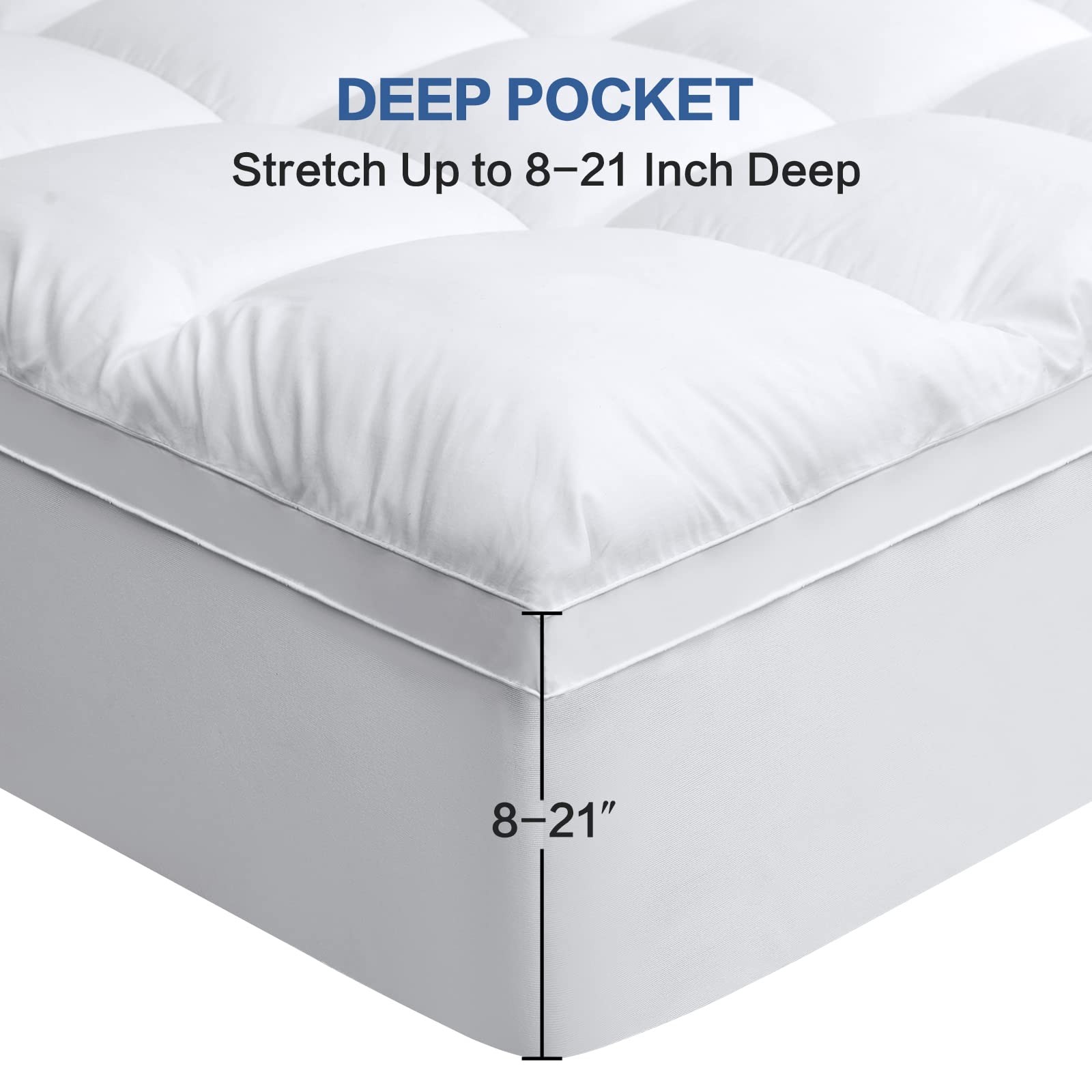 COHOME Twin Size Mattress Topper Extra Thick Cooling Twin, White - Classic