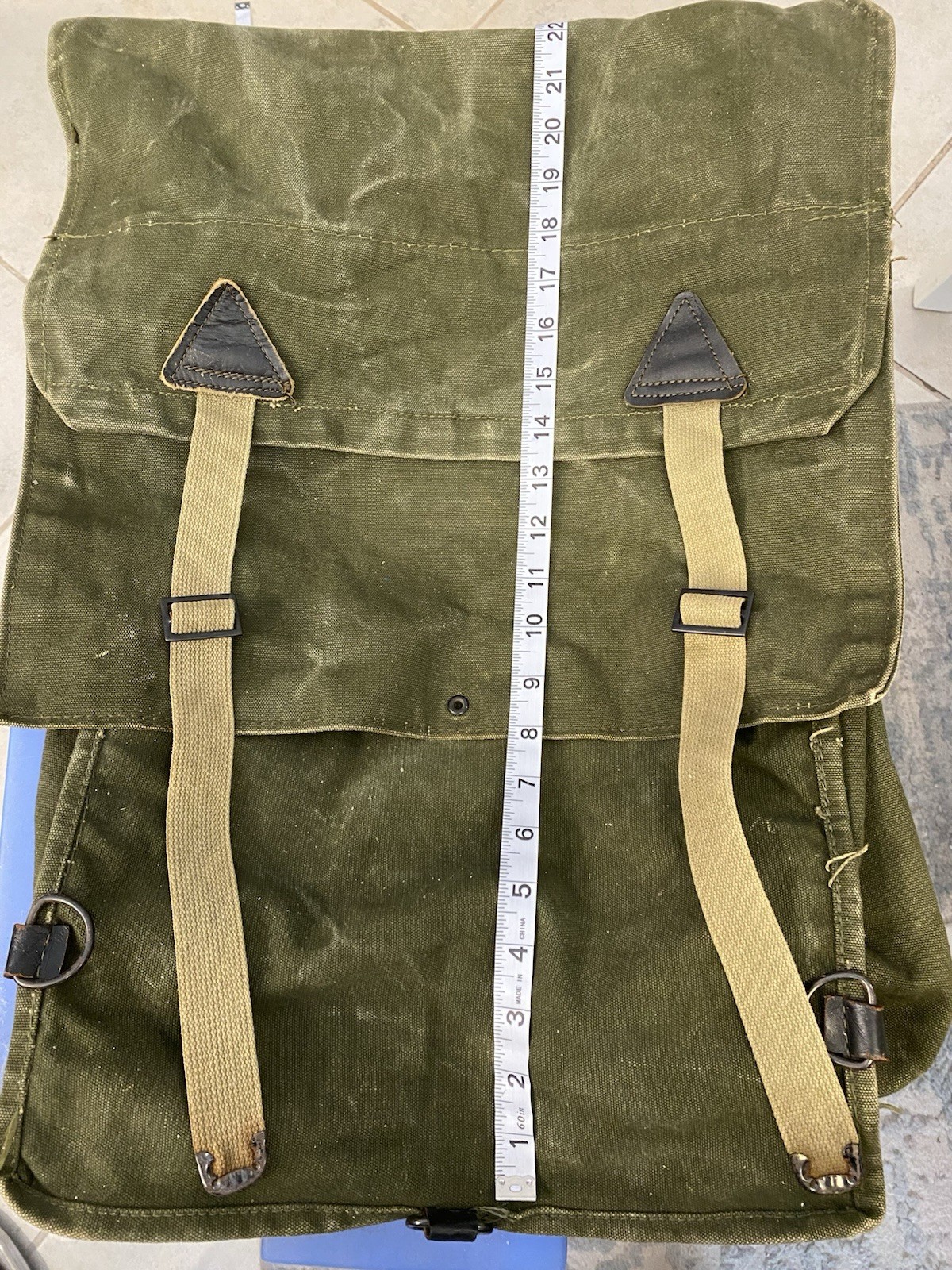 Vintage Military Army Hiking Field Pack Backpack Canvas Olive Drab Rucksack