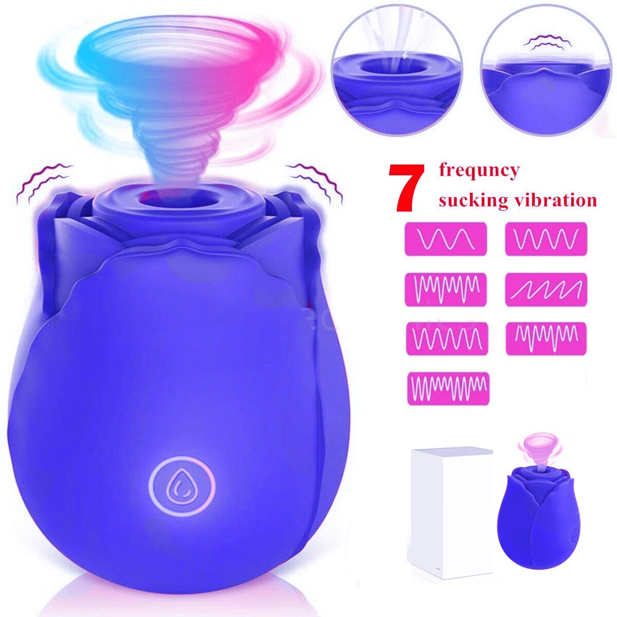 Rose Shape Sucking Vibrator Clitoral G-spot Suction Sex Toy 10 Speed WaterProof