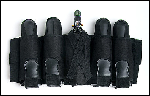PAINTBALL 4+1 Pod Ejector Tank Pack Harness WITH 4-130 Round Pods NEW X2
