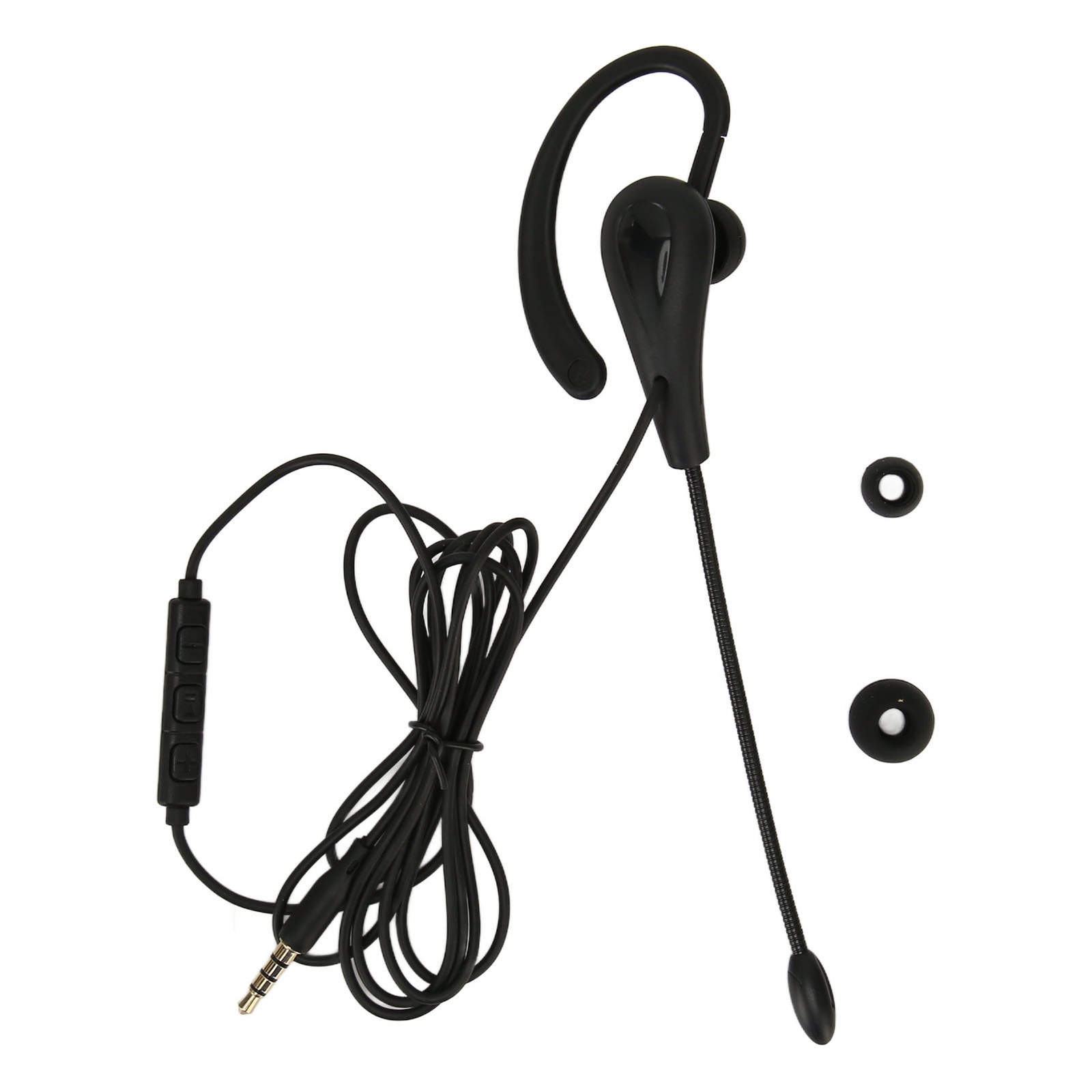 Single Ear Headset With Microphone Wired Noise Cancelling Lightweight Monaural