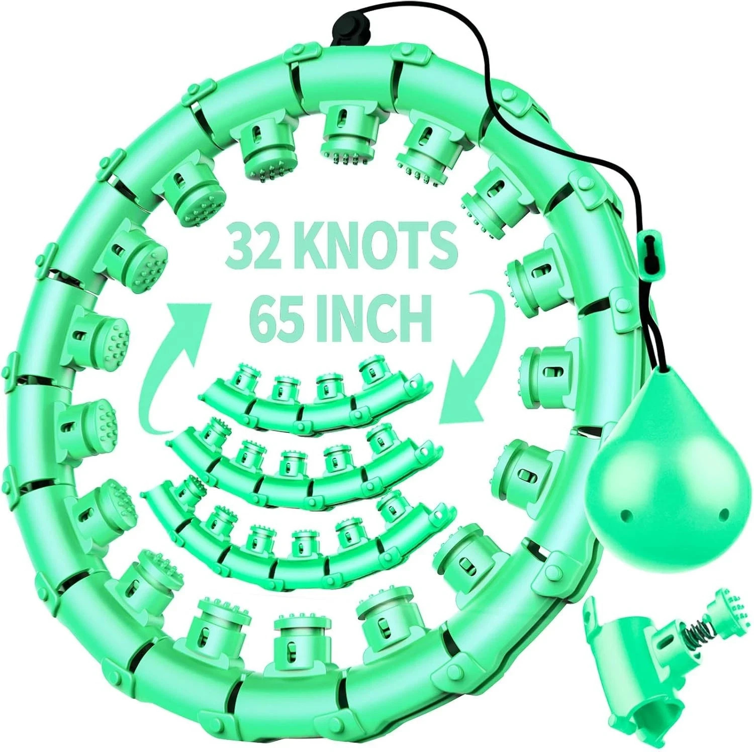 Infinity Weighted Hoop with 32 Links(62 Inch),Weighted Hoop for Adults Weight Lo