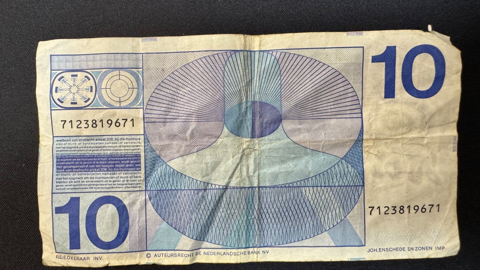 Netherlands 10 Gulden 1968 Banknote