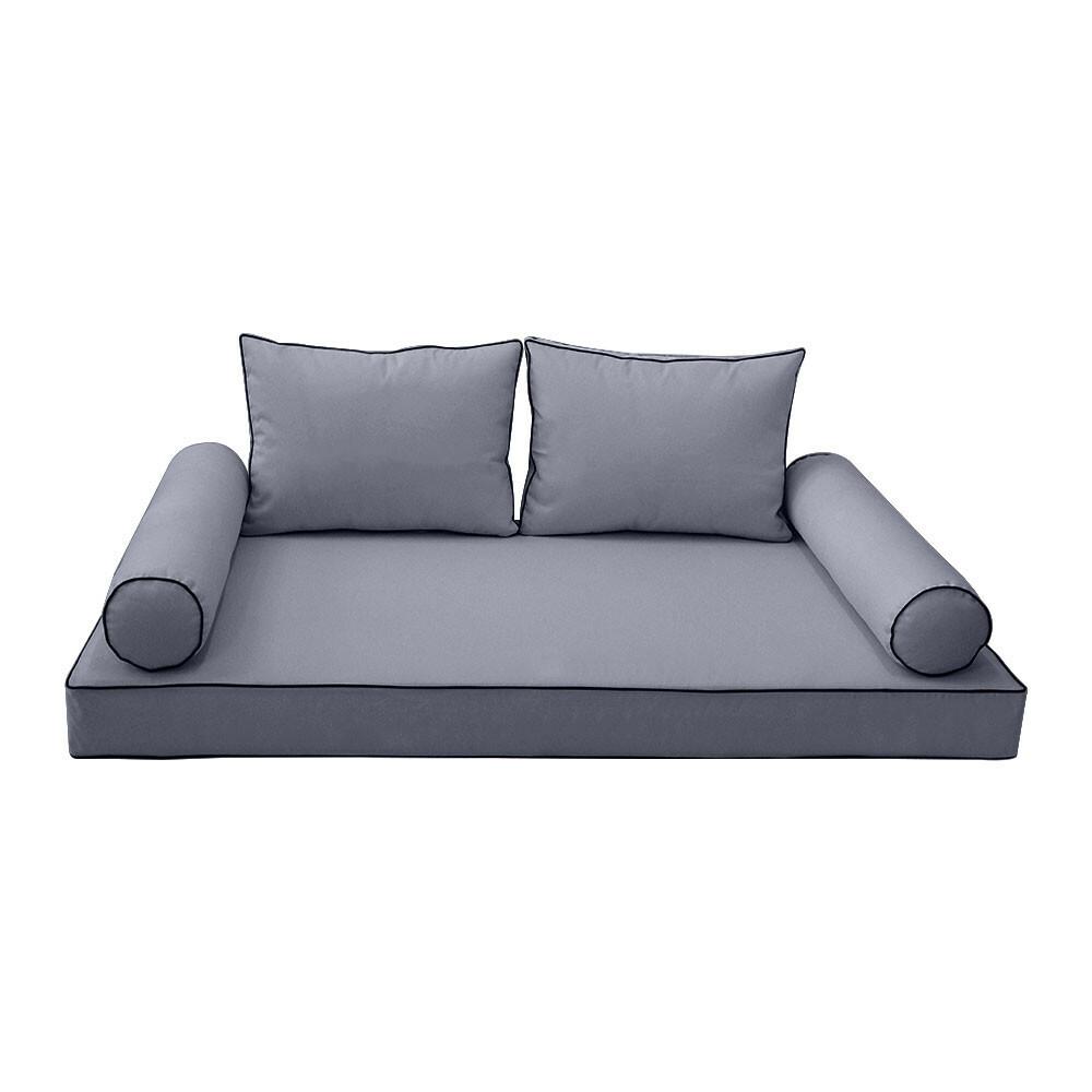 COVER ONLY-Style1 Daybed Mattress Bolster Back Covers Contrast Trim TwinXL-AD001