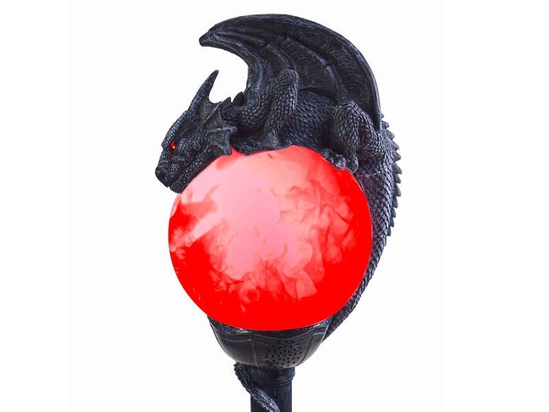 6 Ft Gothic Dragon Lamp Post - Light Up Halloween Yard Prop Outdoor Decoration