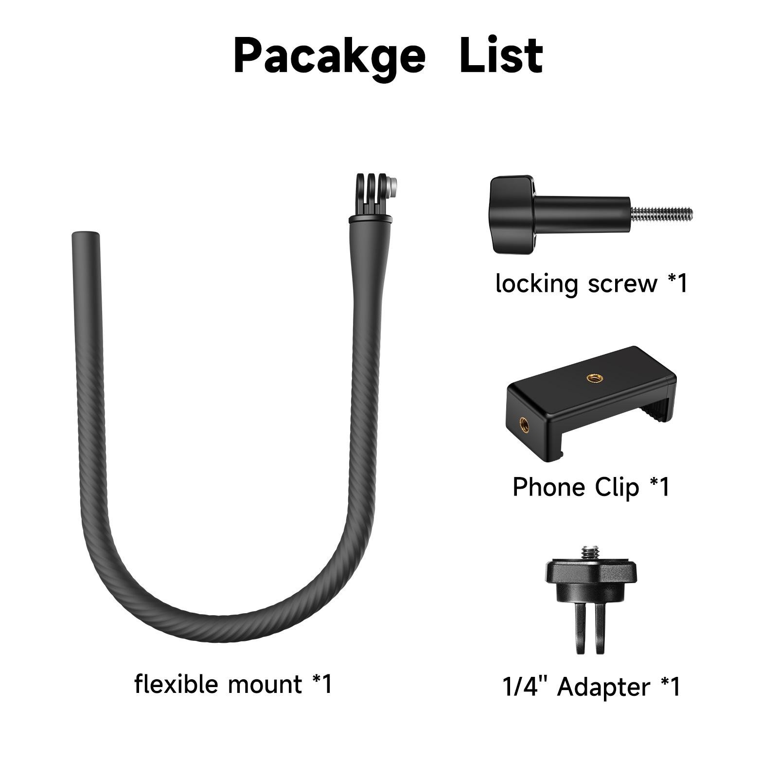 Flexible Mount With Locking Screw Kit For Gopro Camera Accessory Octopus Tripod