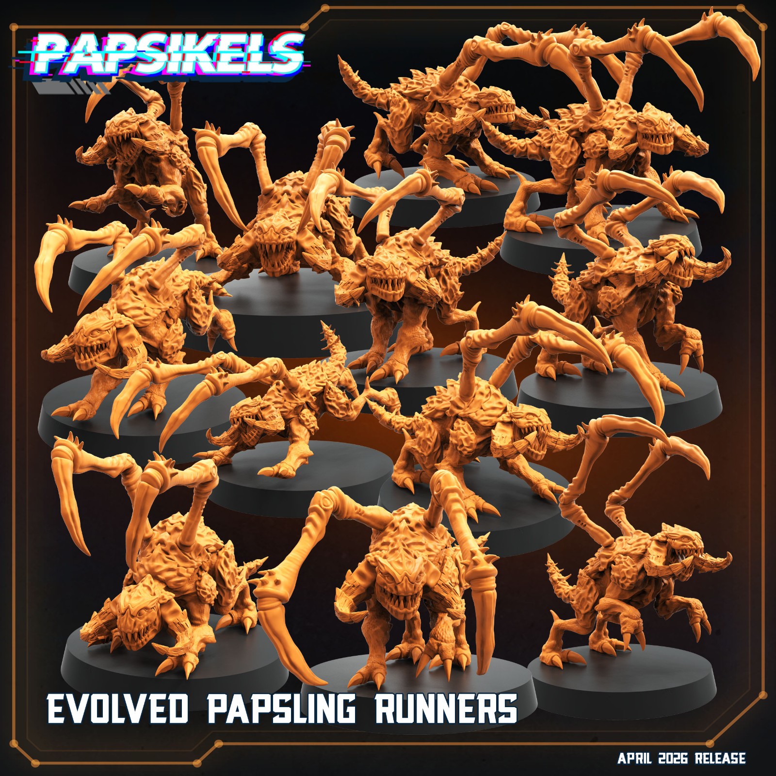 Alien Scythe Runner Swarm 32mm Sci-Fi Creature Miniatures 12 Pack