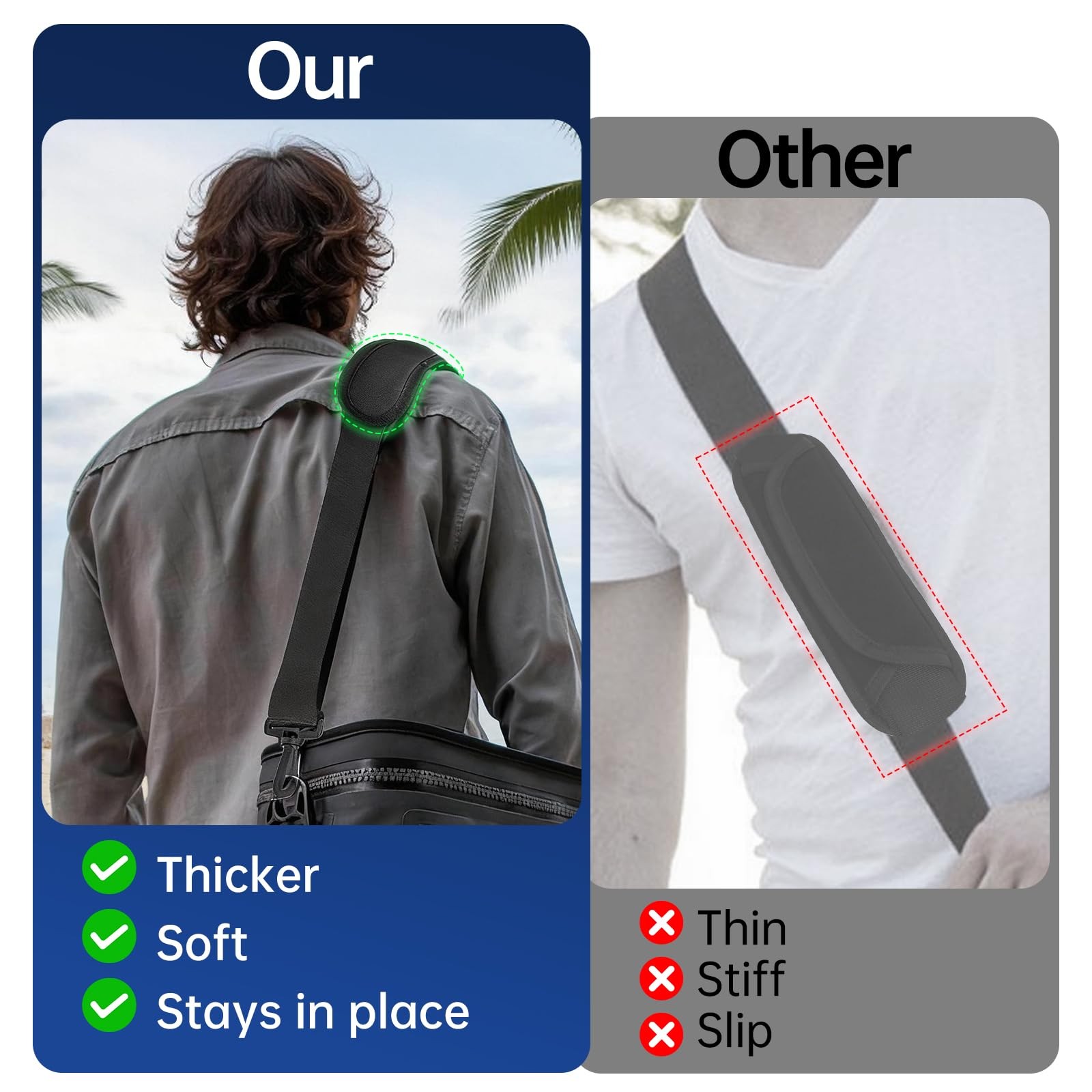 Adjustable Shoulder Strap for Cooler 63" Padded Nylon Webbing Accessories