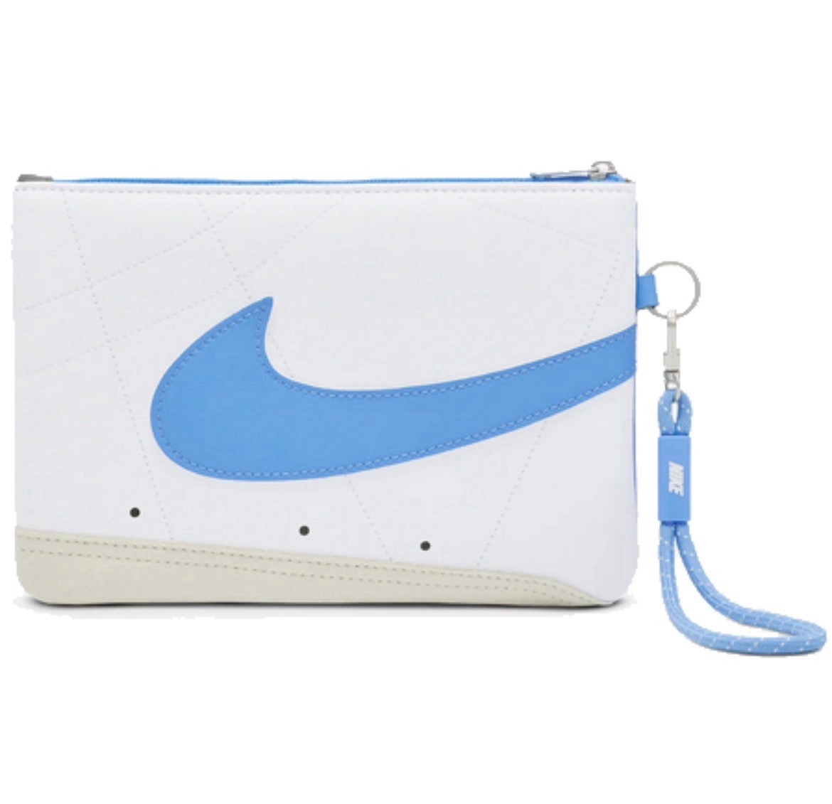 NWT Nike Blazer Large Wristlet Bag Clutch white/blue 7" x 5.5" Unisex MSRP $40