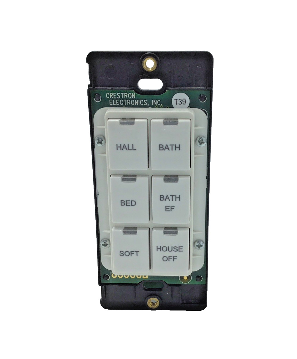Crestron C2N-DB6-W-S Decorator Keypad, 6-Buttons (White Smooth)