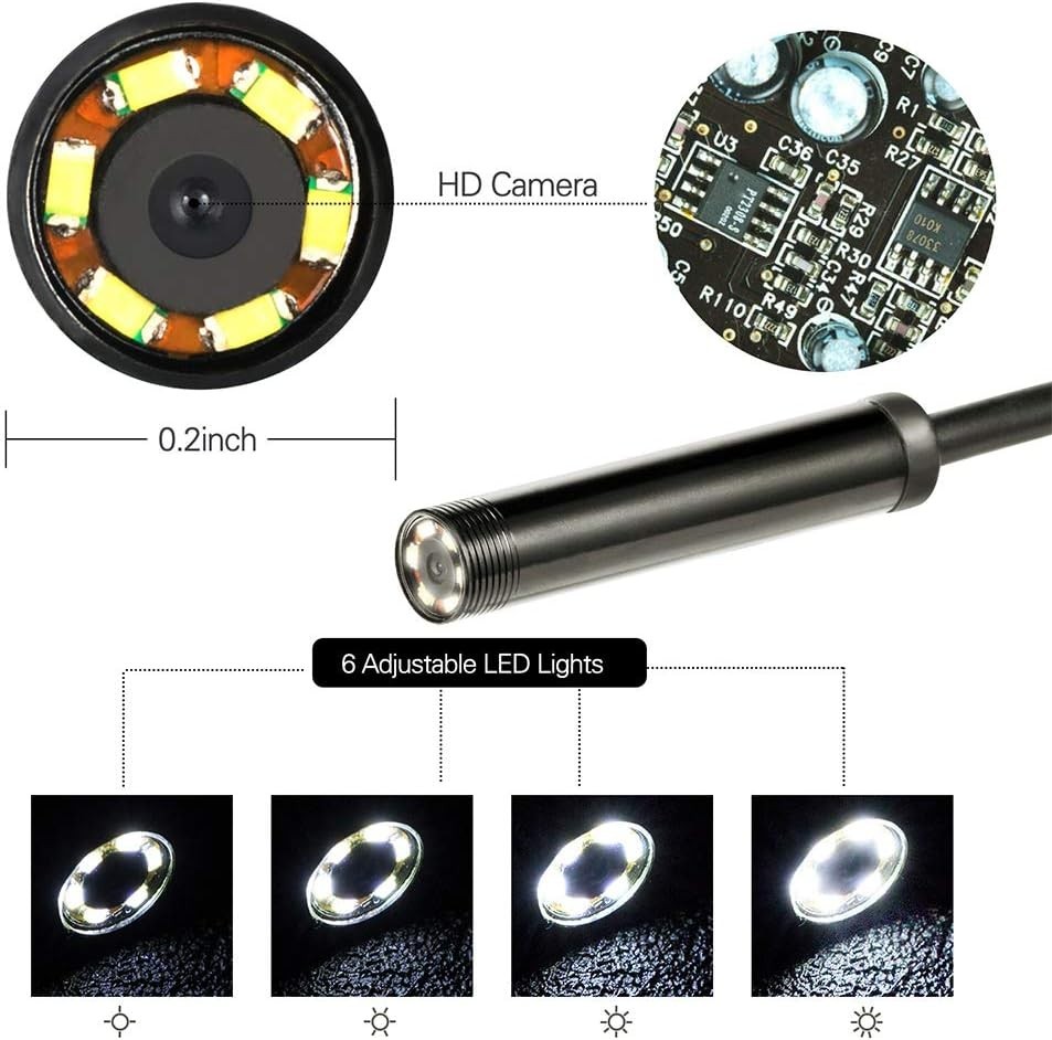 3 in 1 Inspection Camera with Adjustable LED & USB Connectivity for Easy Use