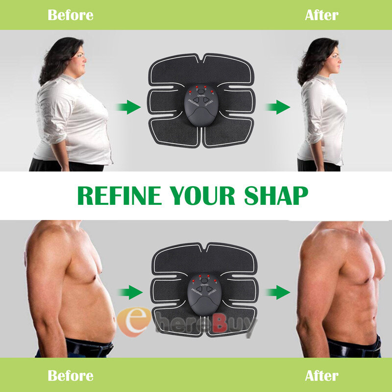 Rechargeable - EMS Abs Trainer Arms & Hips Muscle Stimulator Abdominal Training