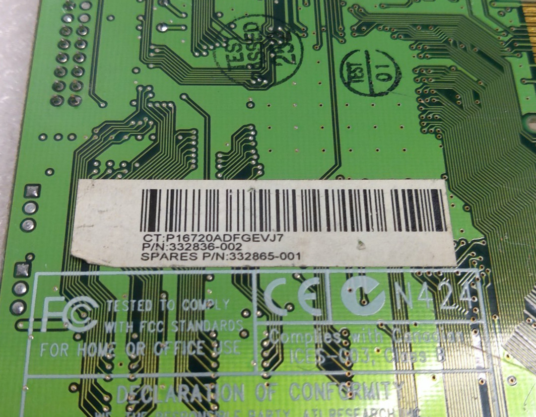 ATI Compaq 332836-002 Graphics Card