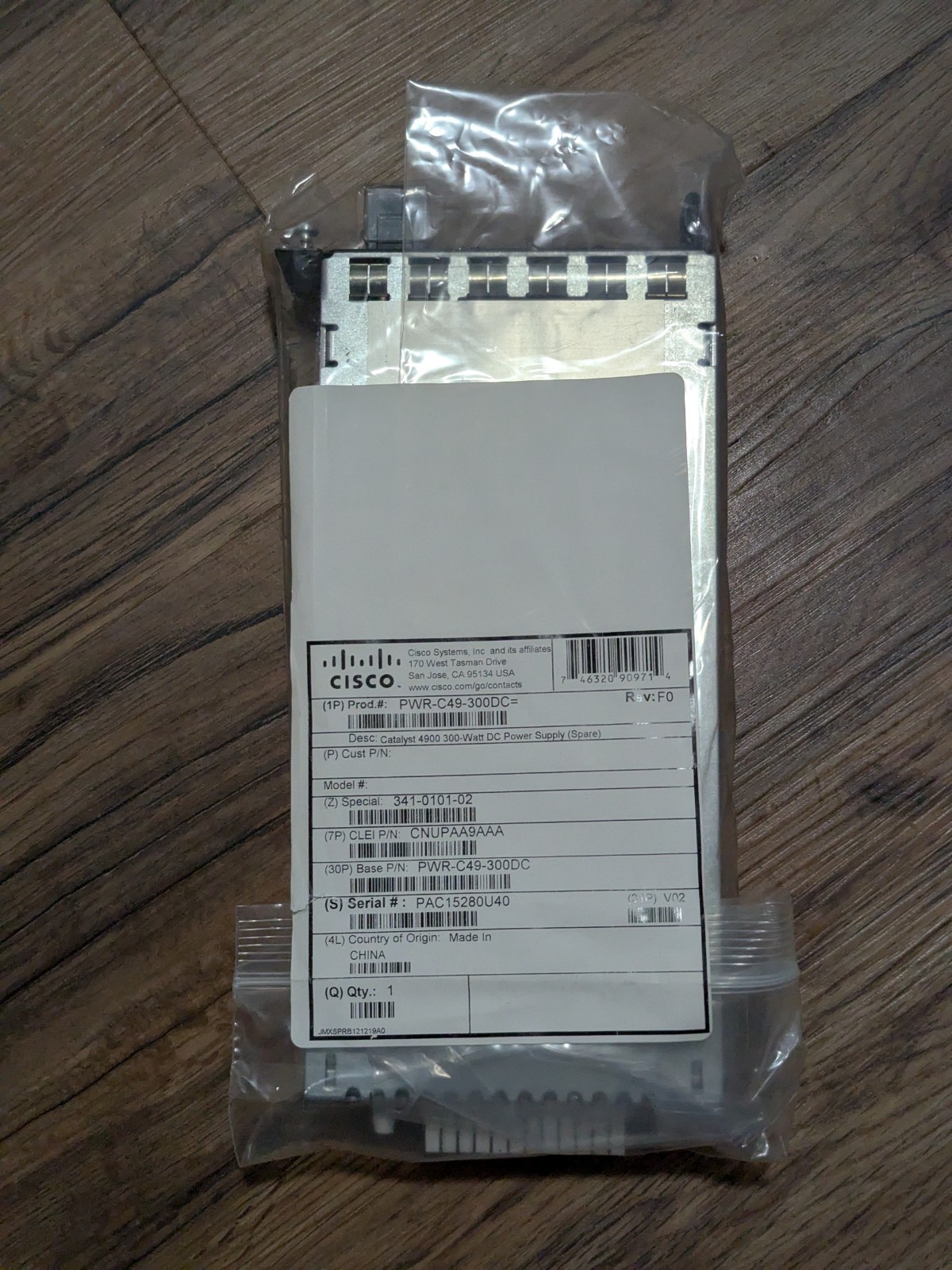 Cisco PWR-C49-300DC — Catalyst 4900 300W DC Power Supply (Spare) — NEW!