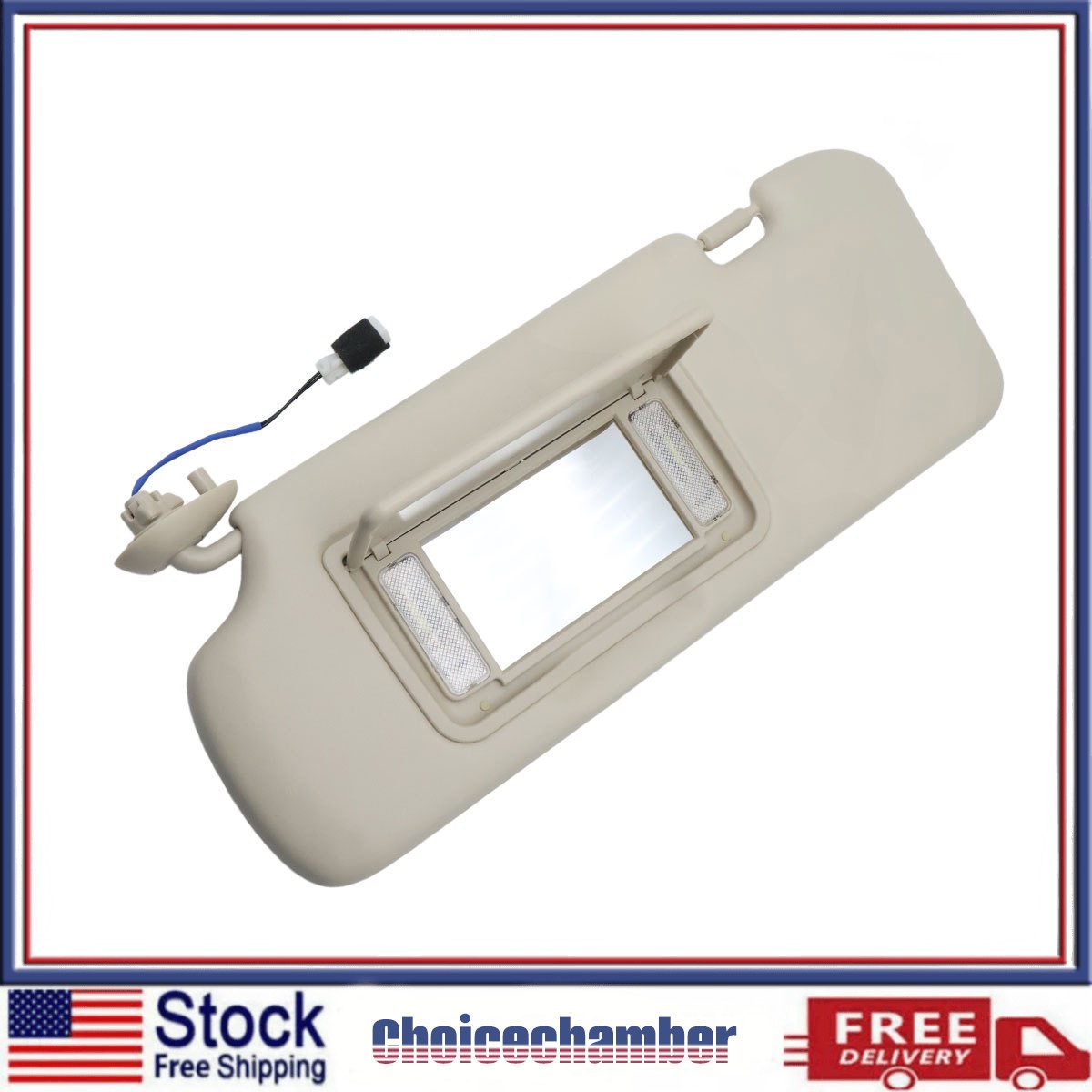 For Honda CR-V 2012-2016 W/ Light & Mirror Beige Sun Visor Left Driver Side