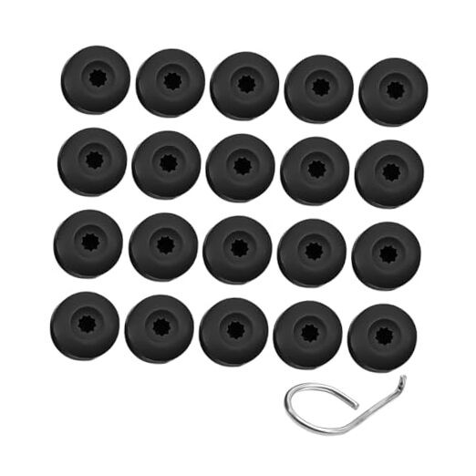 20PCS Car Wheel Lug Nut Covers, OEM#1K0 601 173 17mm Vehicle Tire Nut Black