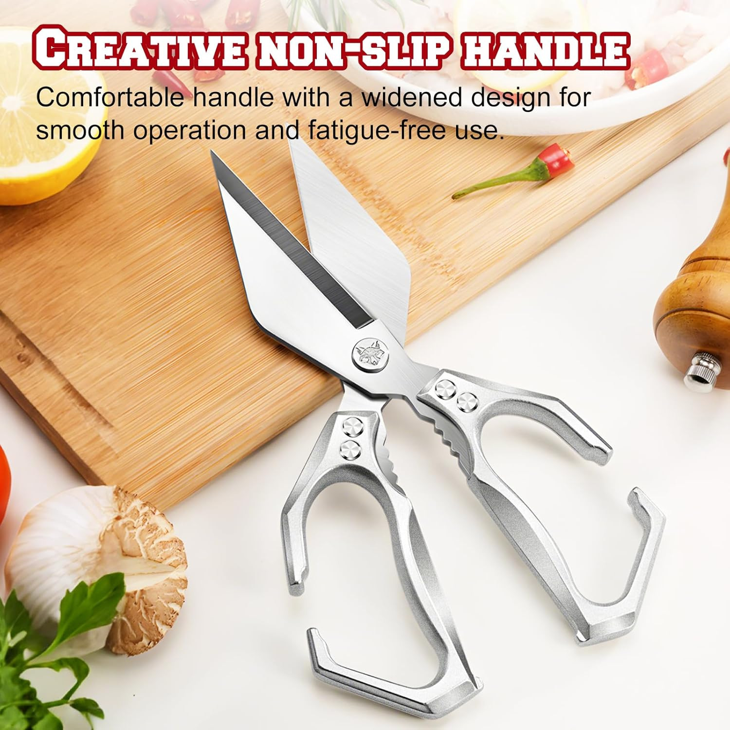 Multifunctional Heavy-Duty Kitchen Shears,oultry Scissors,Stainless Silver