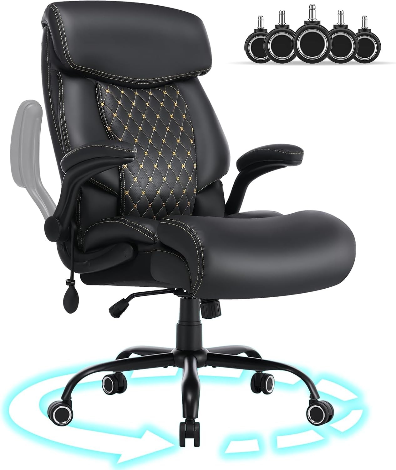 Big and Tall Office Chair 600lbs, Heavy Duty Ergonomic Executive Desk with