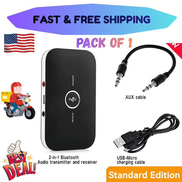 Bluetooth 5.0 Transmitter Receiver 2 IN 1 Wireless Audio 3.5mm Jack Aux Adapter