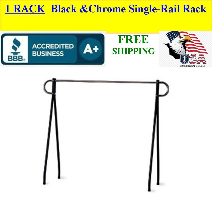 60 x 60 inch Black & Chrome Single Rail Clothing Rack