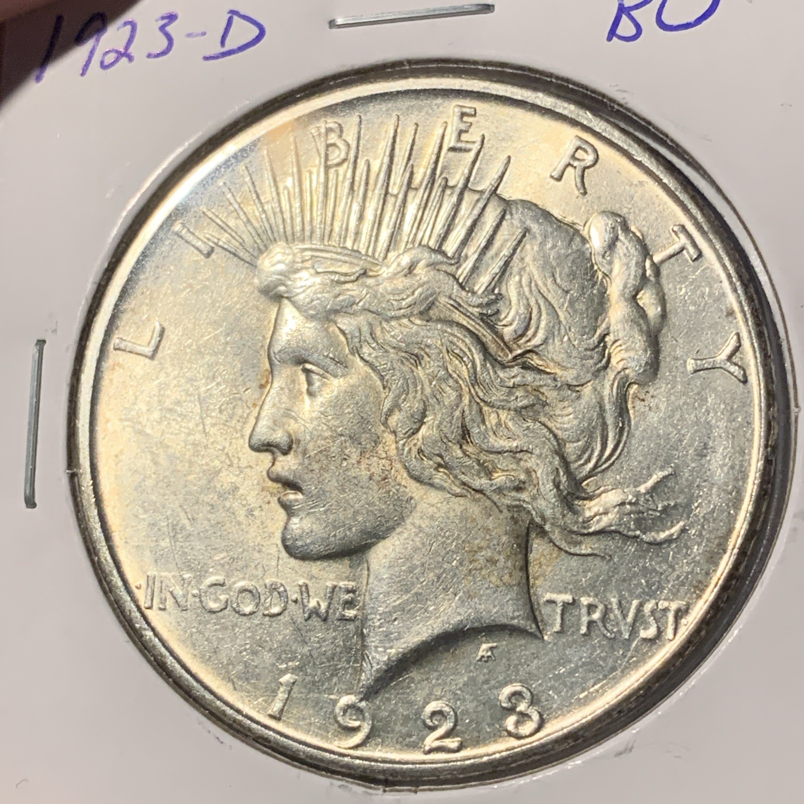 1923-D $1 Peace Dollar BU - STRONG LUSTER